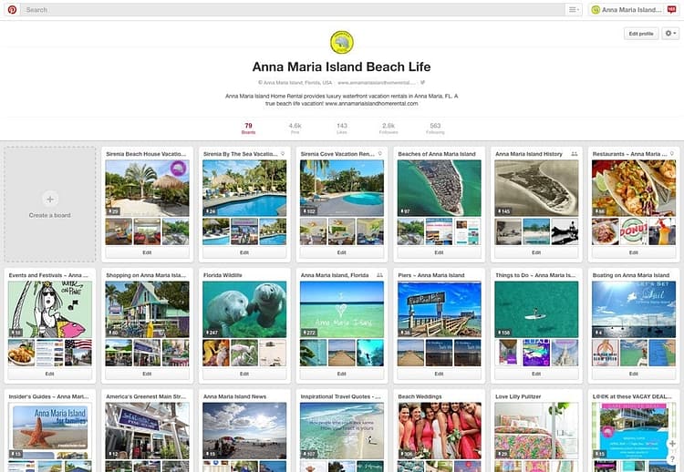 Example of a Vacation Rental Using Pinterest