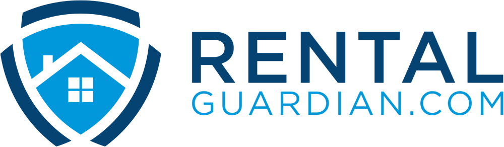 There's a shield on the left of Rental Guardian's logo.